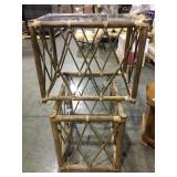 Pair of wood and glass side tables local pickup
