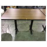 Double metal based wooden multi-purpose table
