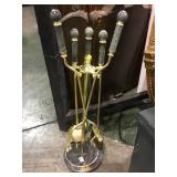 Brass and marble fireplace tool set local pickup