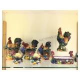 FITZ & FLOYD ROOSTER CANISTERS,PITCHER & MORE