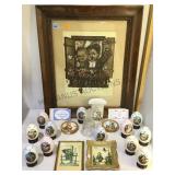 FRAMED HUMMEL PRINT, COLL. OF HUMMEL EGGS & MORE