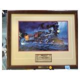 FRAMED LITHOGRAPH W/ 25C FRACTIONAL NOTE