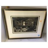 FRAMED ETCHING BY ALEX HAIG OF WESTMINISTER ABBY