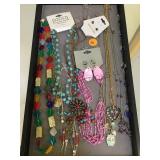 TRAY OF COSTUME JEWELRY, MERONA & MORE