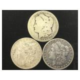 1887-O, 1883-O & 1897-O MORGAN SILVER DOLLARS,3X$