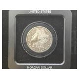 1880-CC MORGAN SILVER DOLLAR, CASED
