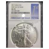 2017 NGC MS70 AMERICAN SILVER EAGLE