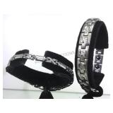 PAIR OF STAINLESS STEEL KALIFANO BRACELETS