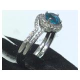 STERLING BRACELET W/ GREEN GEMSTONE, SIZE 7