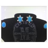 2 PAIRS OF STERLING /TURQUOISE SOUTH WEST EARRINGS