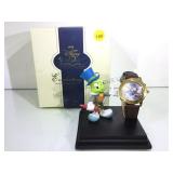 DISNEY  PINOCCHIO  WRISTWATCH W/ STAND & BOX