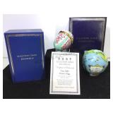 HALCYON ENAMELED EGG & MILLENIUM GLOBE TRINKET