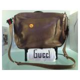GUCCI VINTAGE, BROWN LEATHER HORSEBIT SADDLE BAG