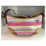 COACH RAINBOW STRIPED MED SHOULDER BAG