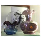 FENTON SIGNED & NO. BASKET & VASE W/ BOX