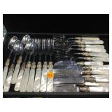 MOP  W/ STERLING BAND FLATWARE SET