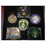 TRAY OF MILITARY MEDALLIONS