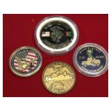 TRAY OF MILITARY MEDALLIONS