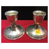 PAIR OF WEIGHTED STERLING CANDLE HOLDERS
