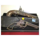 PAIR OF NON FUNCTIONAL PISTOLS, BLACK POWDER FLINT