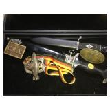 TRAY OF REPROS, NAZI DAGGERS, US & CONFED BELT