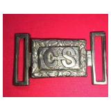 CONFEDERATE STEEL BELT BUCKLE MARKED CS,