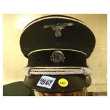REPRO NAZI SS HAT W/ POSSIBLY REAL NAZI SS PINS