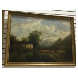 OIL/CANVAS, "EUROPEAN LANDSCAPE" 1800