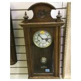 KEY WOUND HANGING WALL CLOCK, MADE IN GERMANY