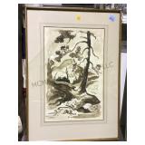 FRAMED GAUCHE ON PAPER ,ARTIST SIGNED, 1947