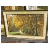 FRAMED OIL/CANVAS ,ARTIST SIGNED, "AUTUMN GROVE"