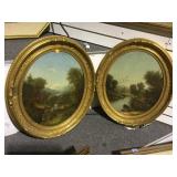 PAIR OF OIL/CANVAS ON BOARD, LANDSCAPE,