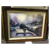 FRAMED THOMAS KINCAID GICLEE ON CANVAS, W/COA