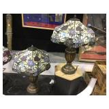 2 METAL BASED TIFFANY STYLE TABLE LAMPS