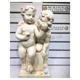 PLASTER STATUE OF CHILDREN, 19" TALL