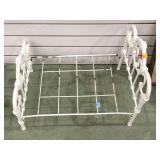 VINTAGE METAL DOLL BED, 21" LONG