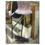 FLOOR LAMP W/ PINK ROSE TIFFANY STYLE SHADE