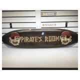 WOODEN "PIRATES ROOM" SIGN, 44" LONG