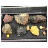 TRAY OF ROCK SPECIMENS, INC. OBSIDIAN  MORE