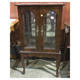 SMALL MIRROR-BACKED DISPLAY CABINET, 39" TALL