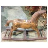 VINTAGE WOODEN ROCKING HORSE, GOOD CONDITION