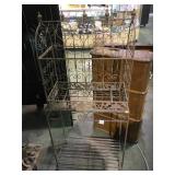 VINTAGE METAL BIRD CAGE W/STAND