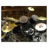 TAMA 11 PIECE DRUM SET W/ MEINL CYMBALS, W/ STOOL