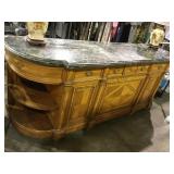 LARGE 8 FT LONG BUFFET, SOLID MARBLE TOP