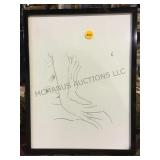 ART WORK FRAMED WOMAN SKETCH