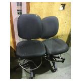 PAIR OF BLACK DRAFTING STOOLS