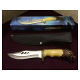 New wolf handled knife with sheath