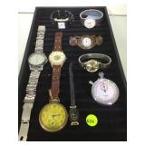 Tray lot of watches incl. pocket watch and
