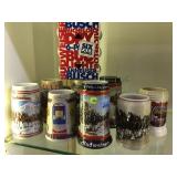 Lot of collectors Budweiser steins and more local
