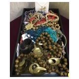 Tray lot of costume jewelry